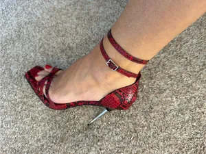 ASOS Red Snakeskin Ankle-Strap Stiletto metal heel heeled a sandals‎ US 7 thumbnail 11