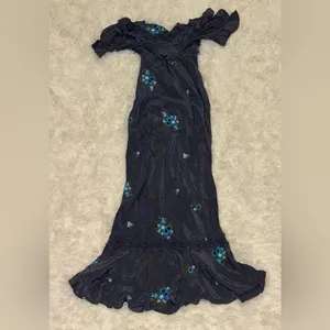 NEW FREE PEOPLE Bali Santa Cruz midi Dress In Blue sz XS thumbnail 7
