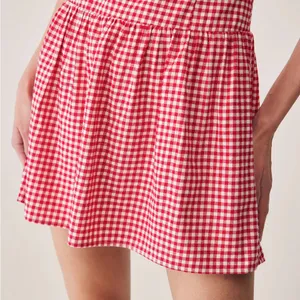 Rihoas Red Plaid Sweetheart Neck Slip Mini Dress thumbnail 4