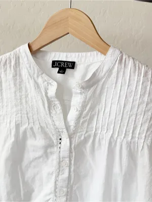 J. Crew Pintuck Lace Trim Top in Cotton Voile thumbnail 7