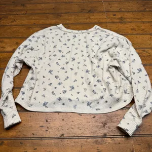 Originality Floral Print Textured Knit Cropped Long‎ Sleeve Sweater Top Size S thumbnail 5