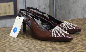 A New Day Womens Serafina Heels Rhinestone Patent 94661782 Burgundy Red 7M thumbnail 1