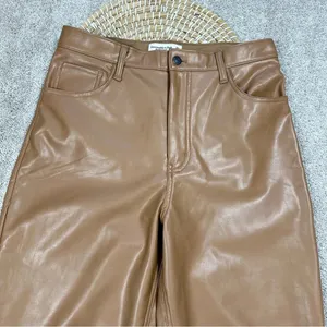 Abercrombie & Fitch Curve Love 90s Straight Ultra Hi Rise Pants Vegan Leather 31 thumbnail 5