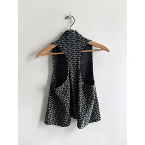We The Free Free People Cowl Neck Racerback Knit Top Green Black Geometric Small thumbnail 2