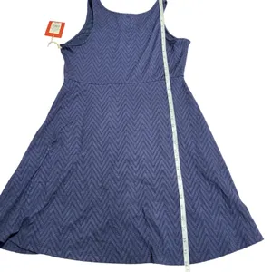 Mossimo‎ Supply Co Womens Navy Chevron Textured Fit and Flare Dress Large New thumbnail 9