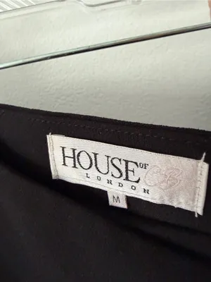 House of CB Ramirez Crepe Black Mini Skirt Button Down size medium thumbnail 5