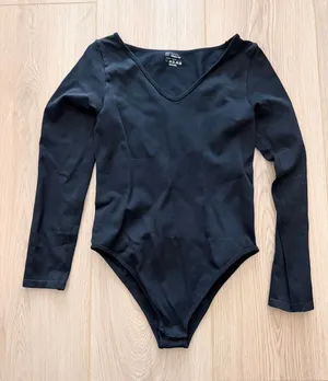 ASOS Black Long-Sleeve One-Piece Bodysuit thumbnail 1