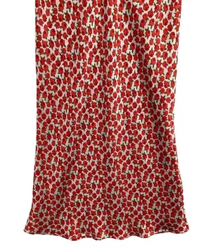 Topshop Womens Maxi Skirt SIze‎ 2 Red Floral Print Long Satin Full Length thumbnail 6