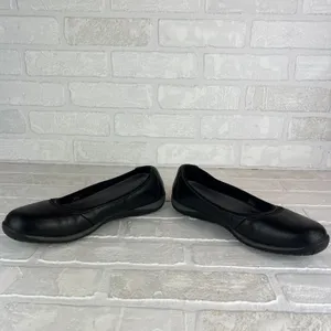 L.L. Bean Ballet Flats Shoes Womens 8 Black Leather Round Toe Slip On Sneakerina thumbnail 9