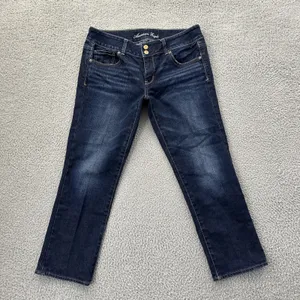 American Eagle Artist Crop Ankle Jeans Low Rise Stretch Straight Women's 10 x 26 thumbnail 2