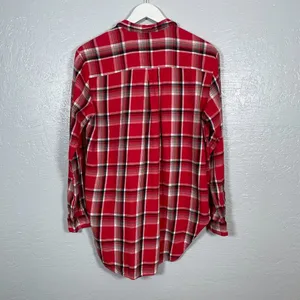 Denim & Supply Ralph Lauren Women M Red Black White Plaid Flannel Shirt Boho thumbnail 7