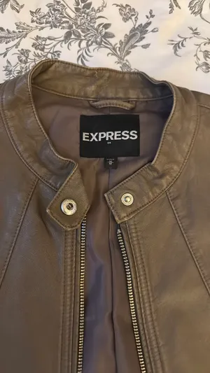 Express Brown Leather Jacket thumbnail 3