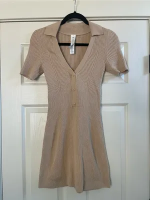 Women’s Alo Yoga Supernatural Sweater Dress Beige Macadamia Size XS thumbnail 5