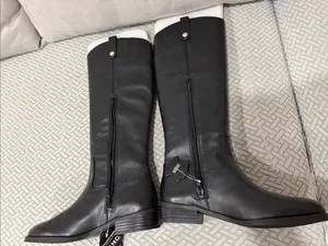 INC International Concepts Womens Fawne Tall Leather Boot Black 7.5 thumbnail 7