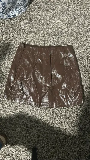 Abercrombie Vegan Leather Skirt Brown thumbnail 3