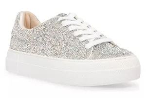 Betsey Johson Sidney Rhinestone Platform Sneakers Womens 8.5 thumbnail 1