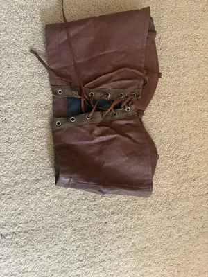 Boutique Brown Leather Corset Top thumbnail 3