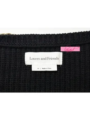 Lovers Friends Norina Cardigan Dress Black Chains Knit Edgy Chunky Sweater Mini thumbnail 10