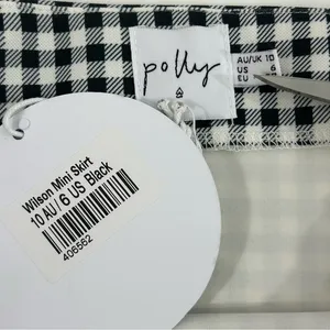 Princess Polly‎ Black and White Gingham Slit Skirt Size 6 NWT thumbnail 6