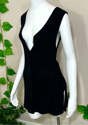 Pola Black Button Down Vest Dress thumbnail 1