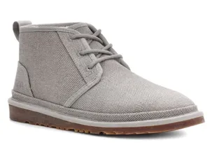 UGG Neumel gray winter fur lace up ankle boots booties shoes women’s 9 Preowned thumbnail 1