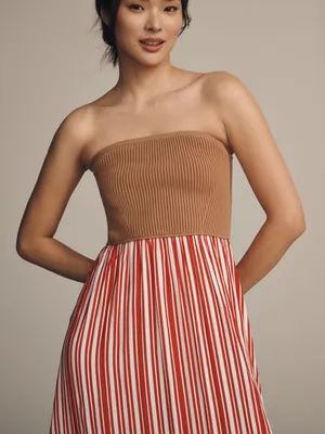NWOT Anthropologie Red and Cream Striped Maxi Dress thumbnail 3
