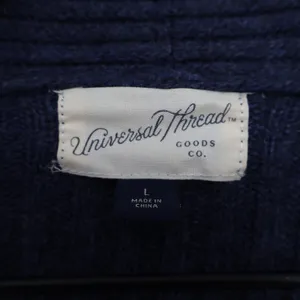 Universal Thread Navy Blue Ribbed Duster Cardigan Sweater Large Open Front thumbnail 3