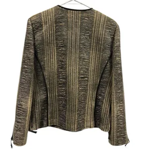Blue Ice Tan Black Textured Zip Up Zip Sides and Cuffs Blazer Jacket Womens 10 thumbnail 7