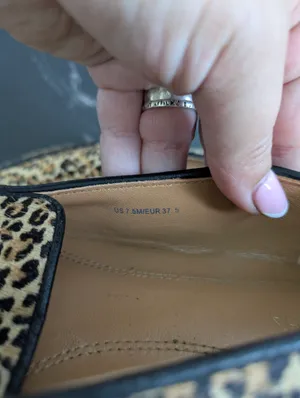 Via Spiga Leopard Print Calf Hair Loafers Size 7.5 thumbnail 4
