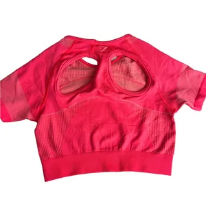 Gymshark Ultra Seamless Hot Pink Crop Top Back Cut Outs TikTok famous XS thumbnail 2
