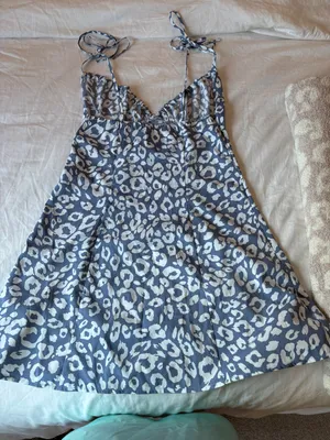 Blue Cheetah Print Mini Dress thumbnail 3