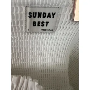 Aritzia Sundays‎ Best The Kay Dress White Mini Puff Sleeve Smocking Size S thumbnail 9