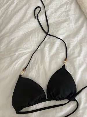 Black Halter String Bikini Top & Bottom thumbnail 3