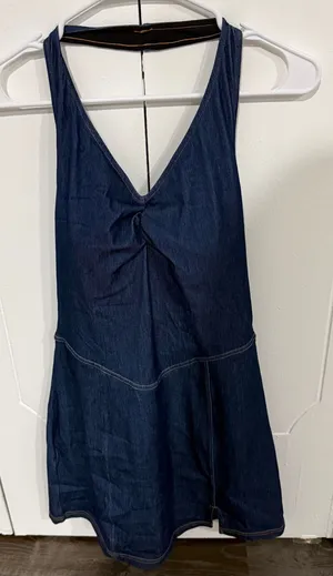Halara Denim Halter Mini Dress thumbnail 1