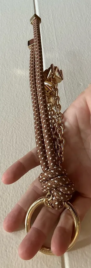NWOT Michael Kors Speckled Cord/Chain MK Logo Bag Charm Purse Accessory Keyring thumbnail 1