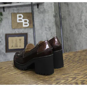 Sun + Stone Womens Presscott Loafer Pumps 10019660600 Wine Patent Red Black 6.5M thumbnail 2