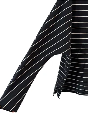 Frank & Eileen Tee Lab Oversized Striped Long Sleeve Tee Black White Large thumbnail 5