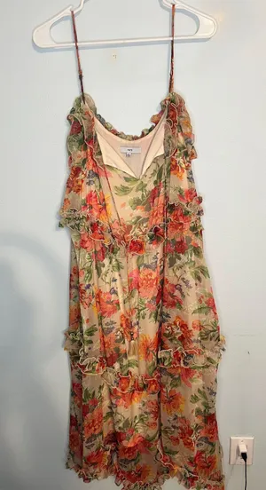 Women’s Fate Floral Tiered ruffles sleeveless maxi dress wedding brunch thumbnail 2