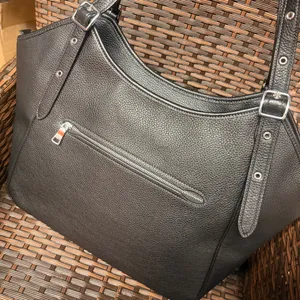 NWT Coach CM074 Black Pebbled Leather “Meadow” Shoulder Bag thumbnail 3