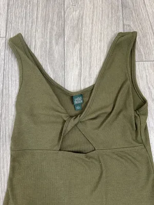 Wild Fable Olive Green Ribbed Cutout Bodysuit Size Small thumbnail 2