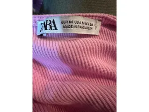 Zara Pink Ruched Drawstring Crop Top Size M thumbnail 3