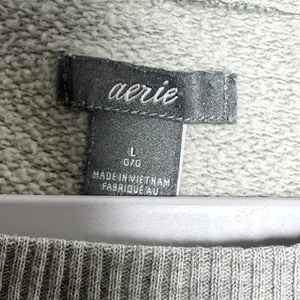 Aerie Womens Relaxed Raglan Sleeve Crewneck Sweatshirt Heather Grey Large‎ 8527 thumbnail 3