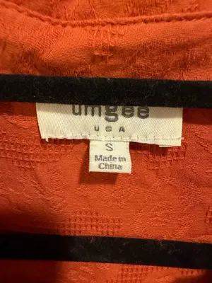 Umgee Floral Detail Tiered Collared V-Neck Midi Dress Rust / Burnt Orange thumbnail 6