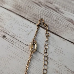 Large Bracelet or Anklet - 7" - 9 & 7/8" Gold Tone Shell Charm - Heavy Tarnish thumbnail 5