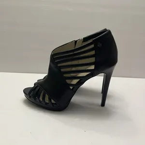 Calvin Klein Laraine Burnished‎ Nappa High Heels Open Toe Black Women's Size 8M thumbnail 4