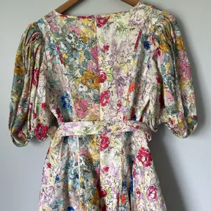 ZIMMERMANN Clover Paneled Mini Dress 100% Linen Spliced Multi Floral Size 2 thumbnail 4