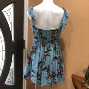 Lulus blue floral short dress thumbnail 4
