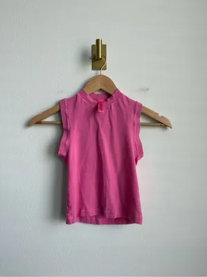 SKIMS Bright Pink Mock Neck Sleeveless Cropped Top XS thumbnail 3