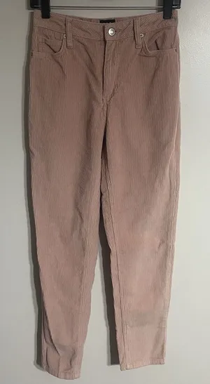 BDG Mom Jeans Womens 25 High Rise Corduroy Pants Pink 100% Cotton‎ 90s Ankle thumbnail 1