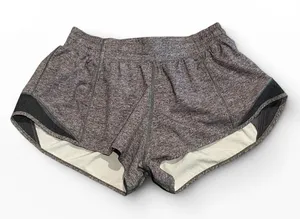 Lululemon Hotty Hot Short II 2.5" Black‎ Grey Lined Athletic Running Gym Size 6 thumbnail 1